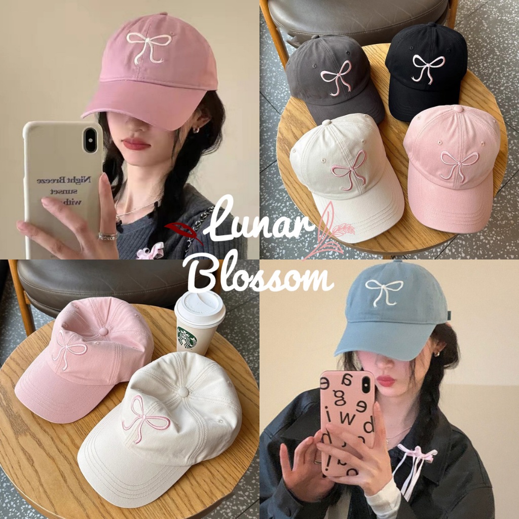 Lunar Blossom👒หมวกสไตล์เกาหลี👒หมวกแก็ป หมวกแก๊ปเบสบอล แฟชั่นกันuv ส่งจากไทย