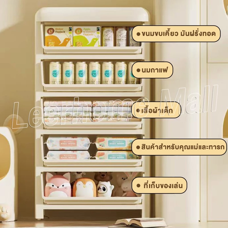 Leerhome โต๊ะข้างเตียงมีล้อ ลิ้นชักเก็บของ มินิมอล thumbnail 9