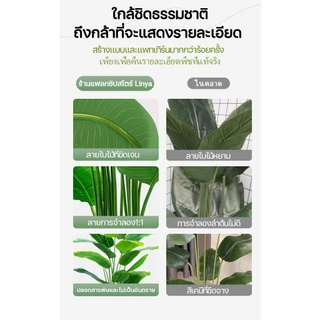 ☘️แถมฟรีหิน กระถาง🌿ต้นไม้ปลอมใหญ่ ต้นไม้ปลอม สูง95ซม24ใบไม้ สไตล์นอร์ดิก ในบ้าน ความจำลอง 99% ราคาถูกที่สุด