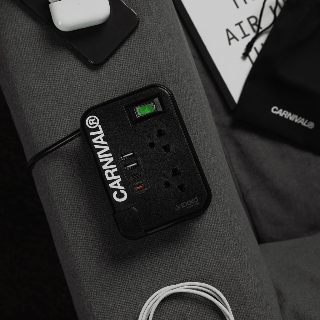 [ของใหม่ แท้💯% พร้อมส่ง] ปลั๊กไฟพกพา CARNIVAL® X VEXXO TRAVEL POWER STRIP