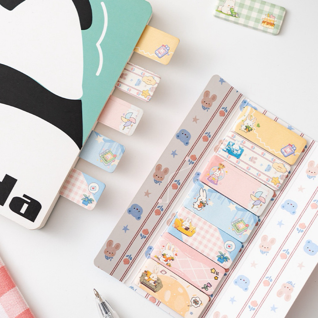 สติ๊กเกอร์โน้ตแถบคั่นหน้า ลายน่ารัก ขนาดพกพา | Sticky Note Index Tab น่ารัก สำหรับจด จัดระเบียบ