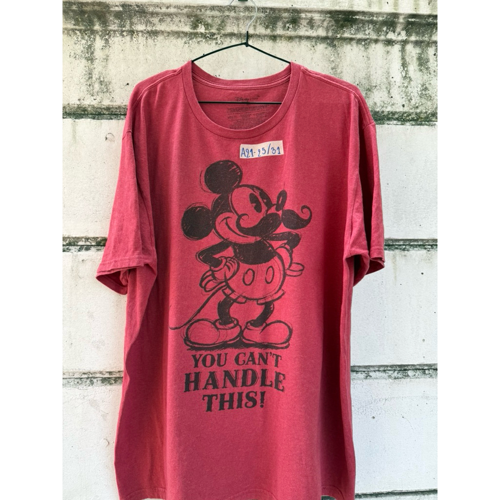 เสื้อยืดมือสอง Mickey Mouse สีแดง(อก50 ยาว31)