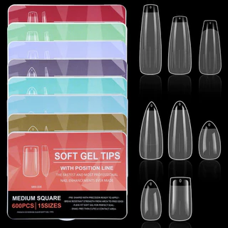 SOFT GEL -600ชิ้น มี15เบอร์ ครบไซส์ ตะไบโคนแล้ว ทำเล็บ