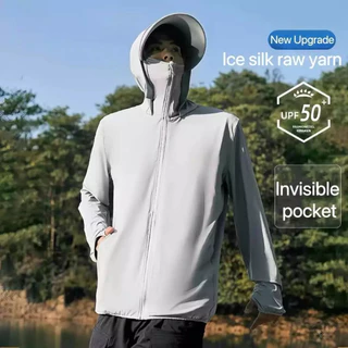 GR UPF50+เสื้อกันuv เสื้อกันยูวี 45-107KG ปีกหมวกแบบถอดได้ เดินทางป้องกันรังสียูวี ใส่ได้ทั้งผู้หญิงและผู้ชาย