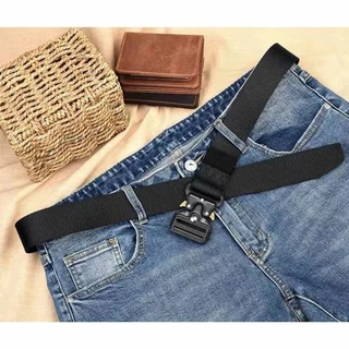 🇹🇭พร้อมส่ง แฟชั่น ผ้าใบ เข็มขัดผู้ชาย หัวเข็มขัดอัตโนมัติ ความยาวปรับได้ ทนต่อการสึกหรอ（มี 5 สี)