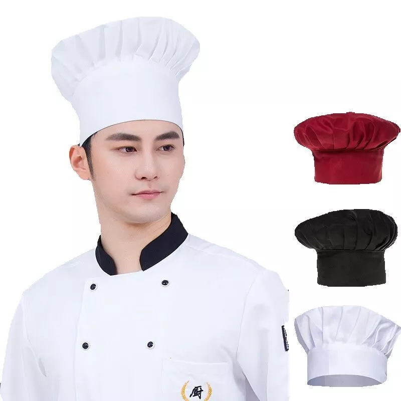 หมวกเชฟ หมวกทำครัว ทรงเห็ด จีบรอบ เหมาะสำหรับเชฟร้านอาหาร เชฟโรงแรม เบเกอรี่ ผ้าฝ้ายโพลีเอสเตอร์ ขนาดฟรีไซด์ พร้อมส่งไวจ