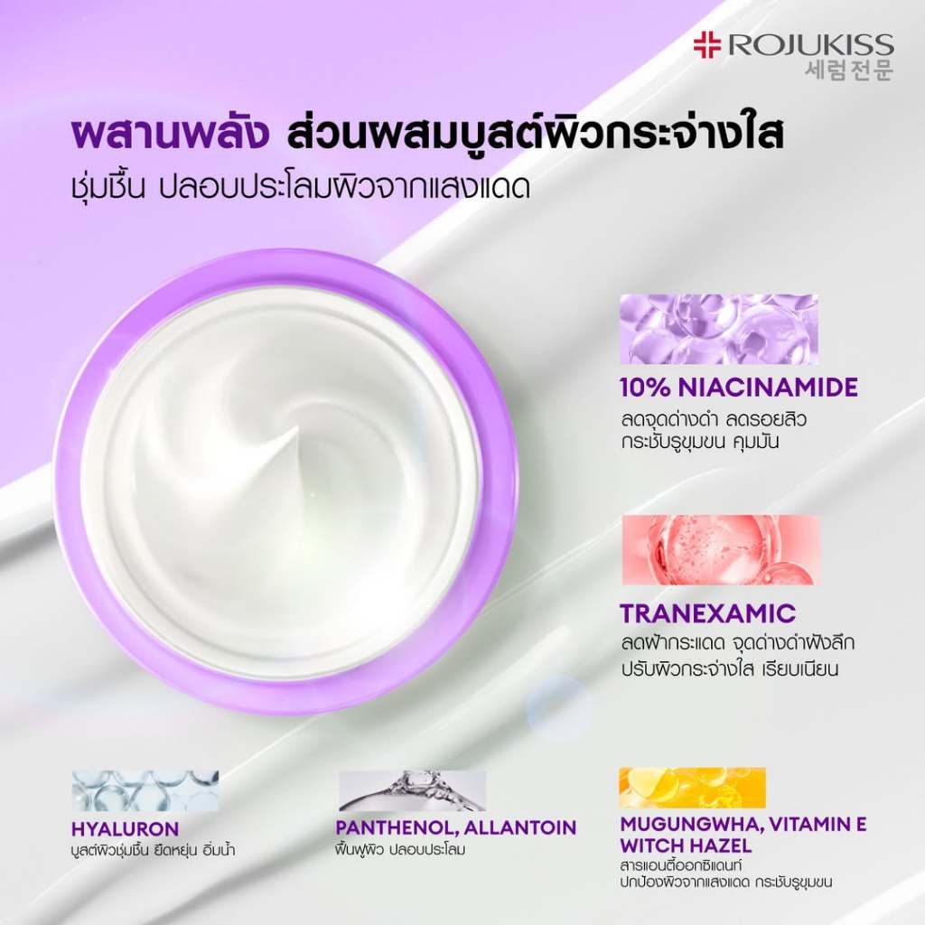 (6ซอง/กล่อง) Rojukiss Pore Bright 10% Serum / Cream โรจูคิส พอร์ไบรท์ 10 ไวท์เทนนิ่ง เซรั่ม ครีม - รูปที่ 2
