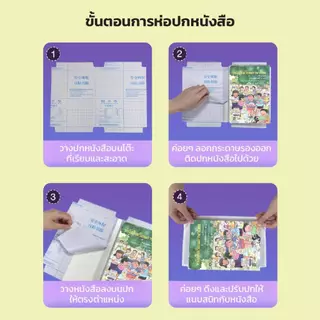 🚚สติกเกอร์ปกหนังสือสุดประณีตแบบจำนวนจำกัด 🚚สติกเกอร์ปกหนังสือพลาสติกใส กันน้ำ กันรอยยับ ปกป้องหนังสือ แพ็คง่าย