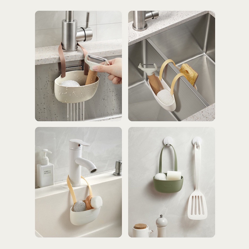 ที่วางฟองน้ำล้างจาน สำหรับอ่างล้างจาน ที่แขวนอุปกรณ์ล้างจาน ไม่ต้องเจาะ แขวนก๊อกน้ำ อเนกประสงค์ - รูปที่ 5