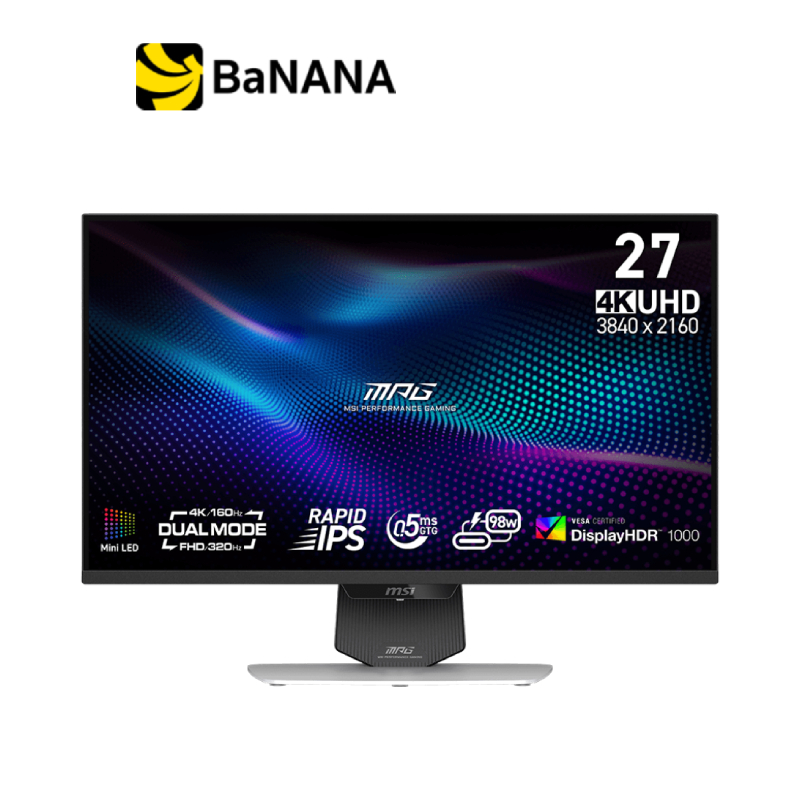 จอมอนิเตอร์ MSI MPG 274URDFW E16M Gaming Monitor (Rapid IPS 4K 160Hz/FHD 320Hz) by Banana IT
