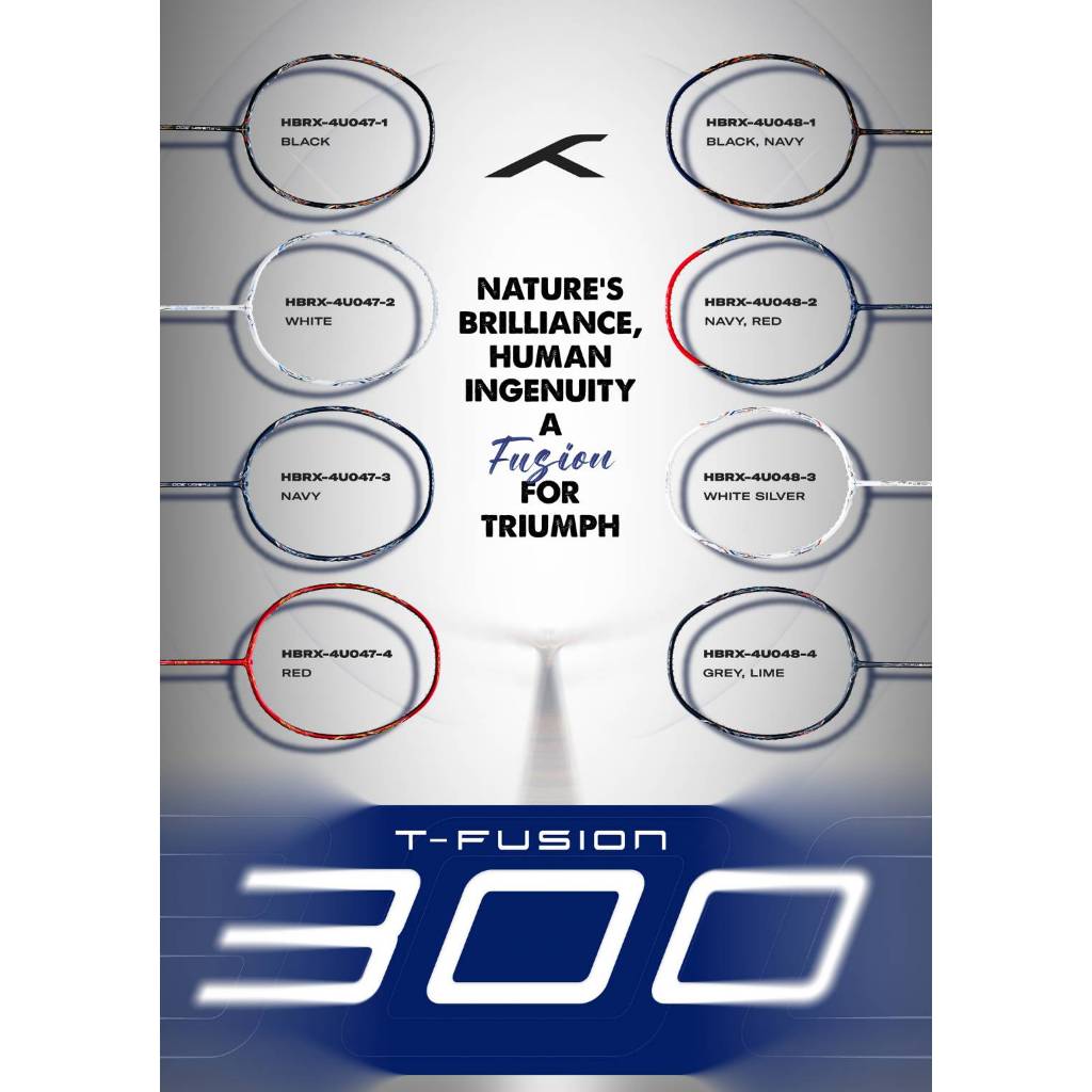 (ใหม่ล่าสุดพร้อมส่ง!)  HUNDRED T-FUSION 300  ไม้แบด  ที่รวม พลัง ความไว ความแม่นยำ ไว้ในอันเดียว⚡