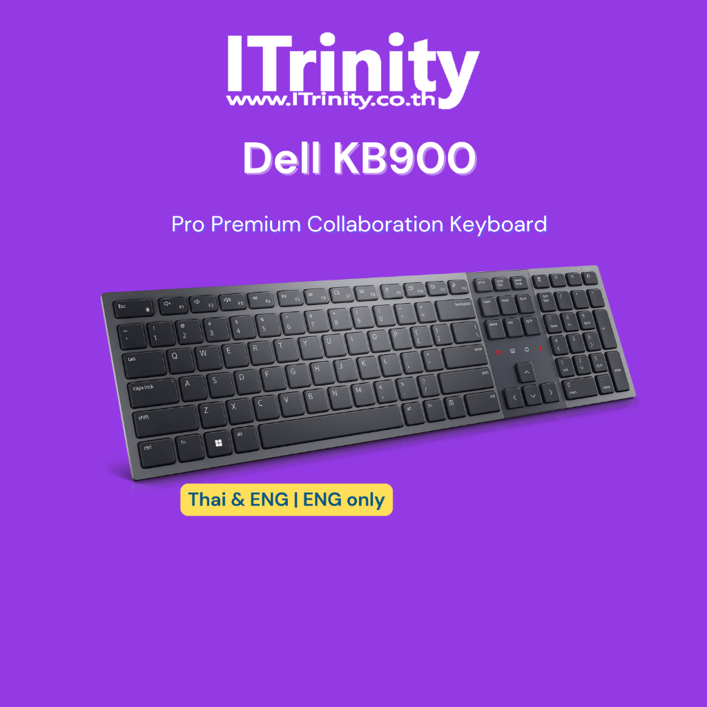Dell KB900 (ENG+THAI) Premier Collaboration Keyboard เดลล์ คีย์บอร์ดไร้สาย รับประกัน 3 ปี