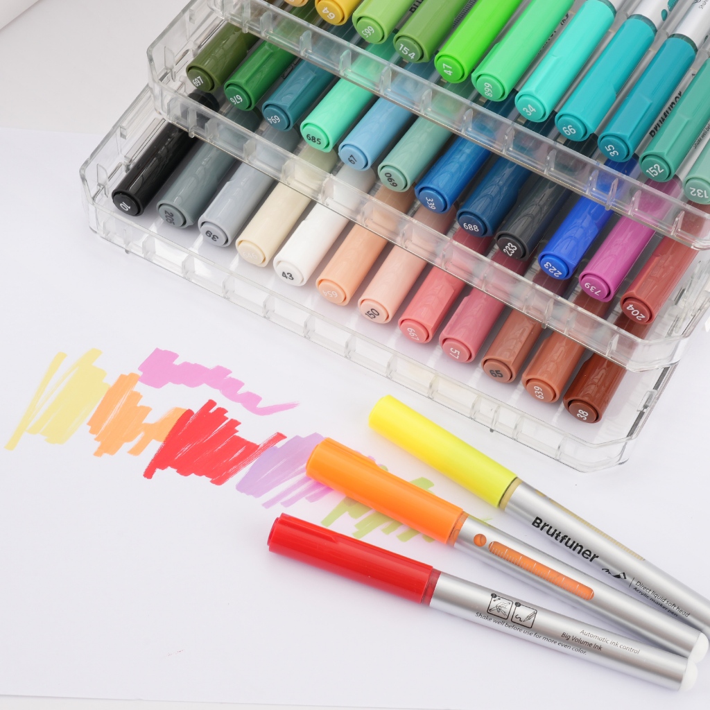 MW ชุดปากกามาร์กเกอร์อะคริลิกชนิดน้ำตรง 60/84 สี พร้อมหัวแปรงสำหรับวาดภาพระบายสีในโรงเรียน ชุดของขวัญ ราคา ถูกที่สุด ดีลบีเคเค แกลเลอรีภาพที่ 8