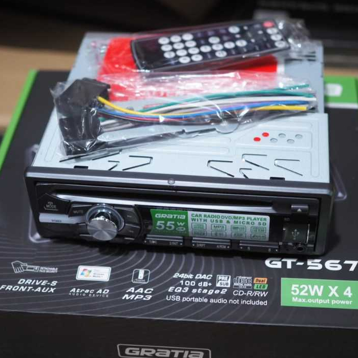 Gratia เครื่องเล่น 1DIN รุ่นฮิต เล่นแผ่นได้ทั้ง CD/DVD พร้อมช่อง USB และ Bluetooth ครบจบในตัวเดียว