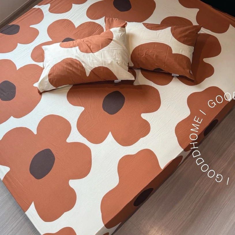 New ผ้าปูที่นอนลาย Choco Blossom มีให้ครบชุด ฝ้ายแท้ ยิ่งซีกยิ่งนิ่ม  มีให้ครบ 3 ขนาด 3.5 | 5 | 6 ft thumbnail 5