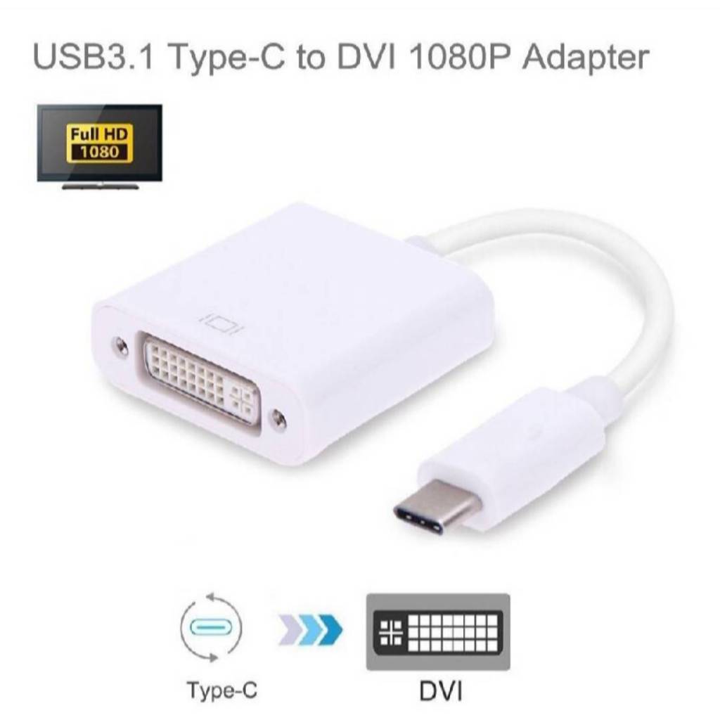 USB Type C to DVI อะแดปเตอร์สายเคเบิ้ล