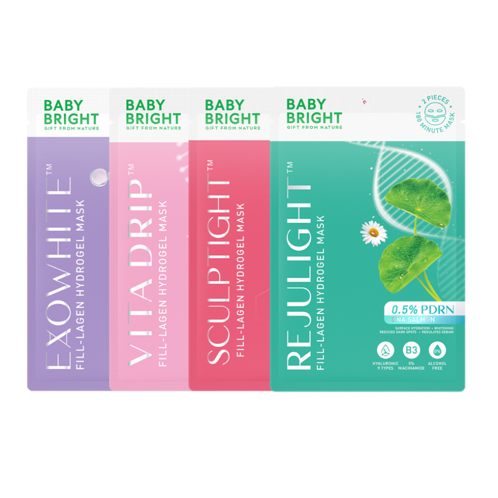 (1แผ่น) มาส์กไฮโดรเจล เบบี้ไบร์ท มีให้เลือก 4 สูตร Baby Bright Rejulight Fill-Lagen Hydrogel Mask 20g