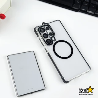 iStar เคสใสขอบดำ เลนส์กล้องตั้งได้ ป้องกันการชน For Samsung S26ultra S25ultra s25 s24ultra ซัมซุง