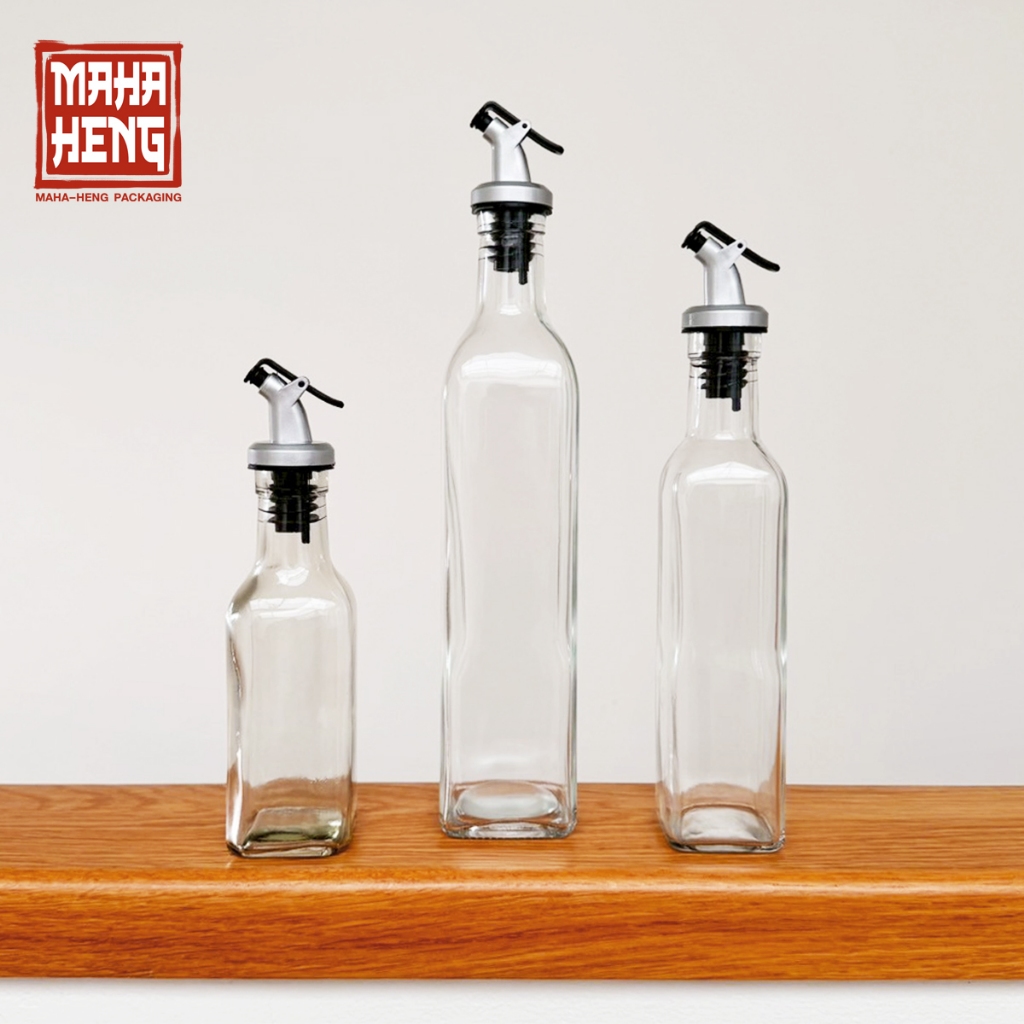 ขวดแก้วใส่ไซรัป ขวดซอส ขวดซีอิ๊วเครื่องปรุง 150/250/500ml พร้อมจัดส่งจากไทย