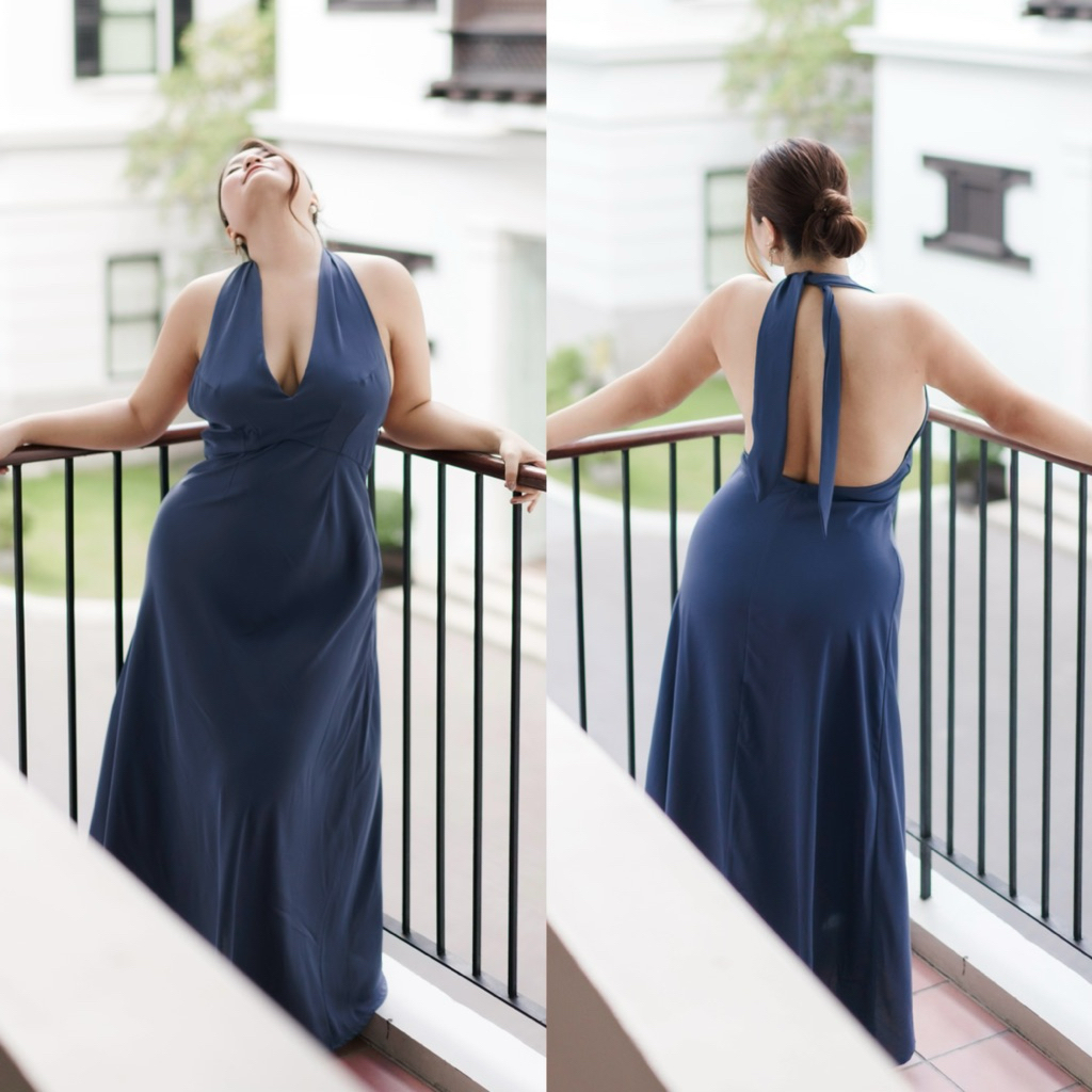 เดรสผูกคอ สาวอวบใส่แล้วผอม ไซซ์ M-10XL รุ่น Zoey