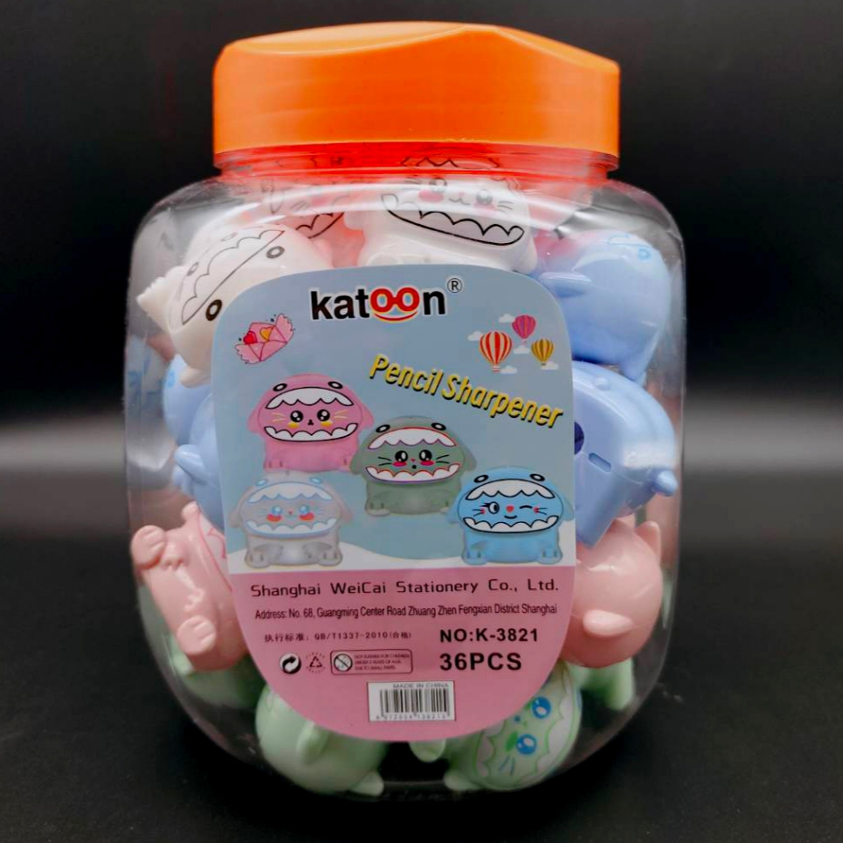 🔥กระปุก 36 PCS  3821🔥กบเหลาดินสอ ที่เหลาดินสอ  คละสี แบบมือหมุน เหลาง่าย