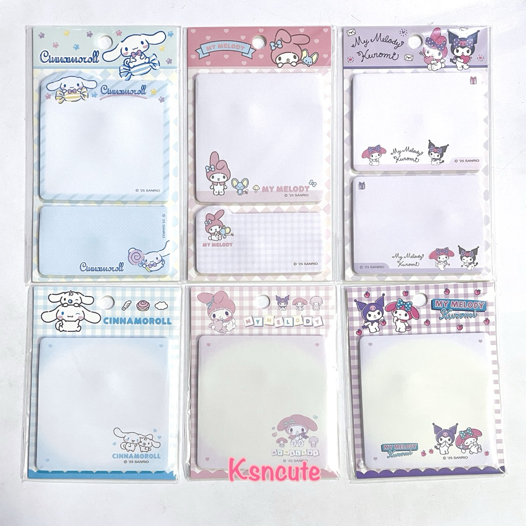 กระดาษโน๊ต Sanrio มีกาวในตัว(ติดได้ไม่อั้น) (1ตอน/2ตอน)