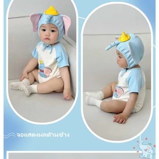 🚚สต็อกไทย ส่งไว 24 ชม romper ชุดทารกชุดช้างสำหรับทารกแรกเกิด ผ้าฝ้าย 0-18 เดือน ฤดูร้อน ชุดถ่ายรูปสวยงามสำหรับทารกแรกเกิ