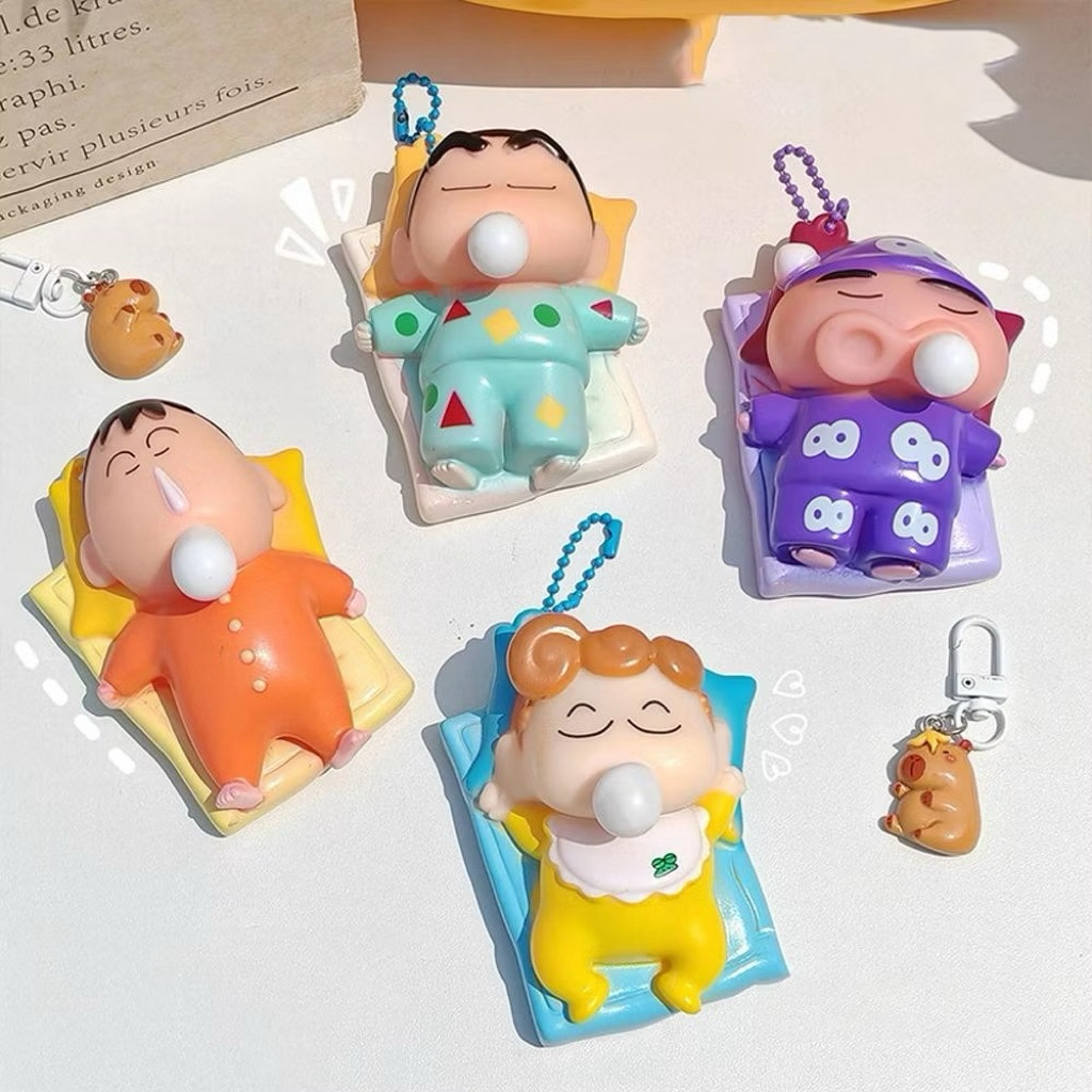 ร้าน🇹🇭 พร้อมส่ง✨ พวงกุญแจชินจัง Crayon Shinchan keychain สกุชชี่ มีเสียง บีบได้