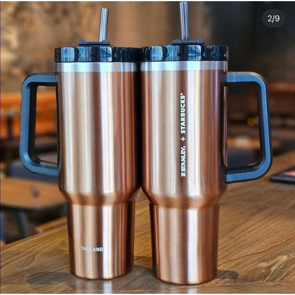 แก้ว starbucks x stanley สี copper series 40oz. สตาร์บัคส์ ของใหม่แท้ 100% ฟรีถุงผ้า