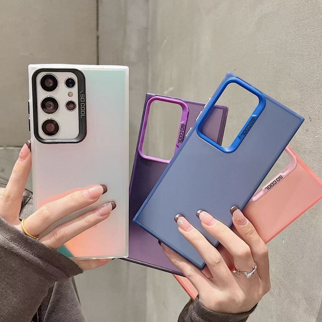 SoCool เคสกันกระแทก ผิวด้าน สำหรับSamsung S25 S24 Plus Ultra S23Ultra S22Ultra Note2Ultraเคส หลังแข็ง
