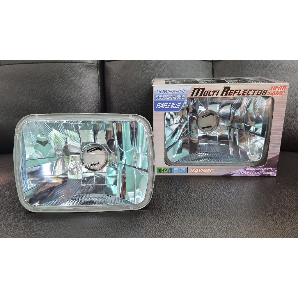 1คู่ ไฟหน้า RAYBRIG BLUE สีฟ้า ToYoTa hilux Mighty-x LN89-106 ปี1990-1998 corolla ae isuzu nissan big-m mitsubishi L 200