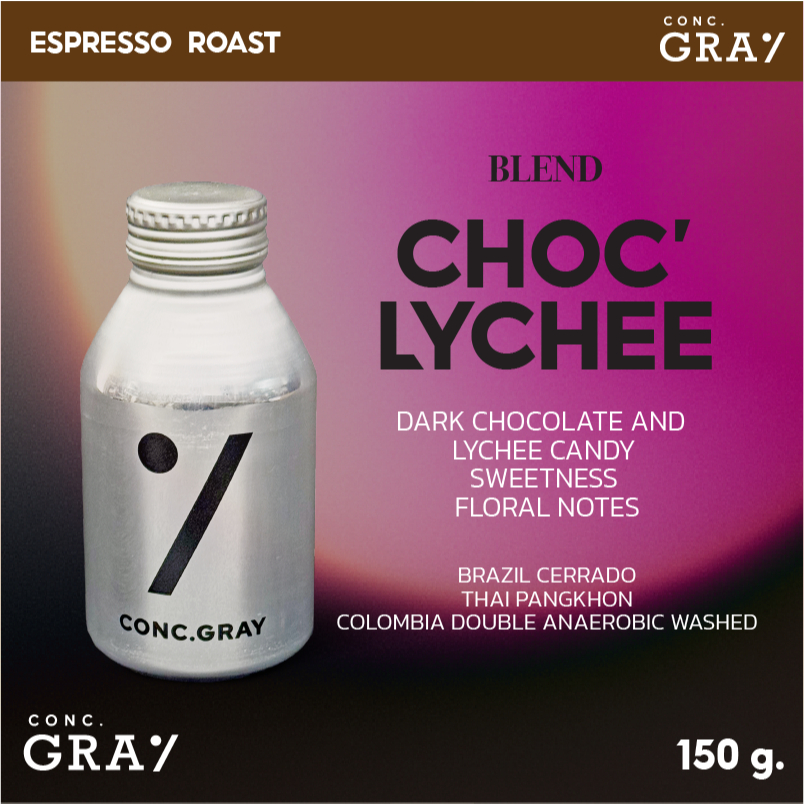 (CONC.GRAY) Choc Lychee Blend  (150g./Bottle) Dark Chocolate and  LYCHEE CANDY sweetness  floral not