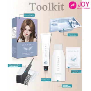 (พร้อมงส่ง) SENASAKI ครีมเปลี่ยนสีย้อมผม พร้อมอุปกรณ์ครบชุด ครีมปิดผมขาว100ml*2