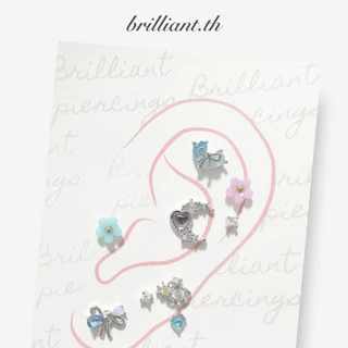 จิวหูเกาหลี Oh! Flower Size S ก้านแสตนเลสเกรดเครื่องมือแพทย์ Surgical Stainless Steel (เปลี่ยนก้านไม่ได้**)
