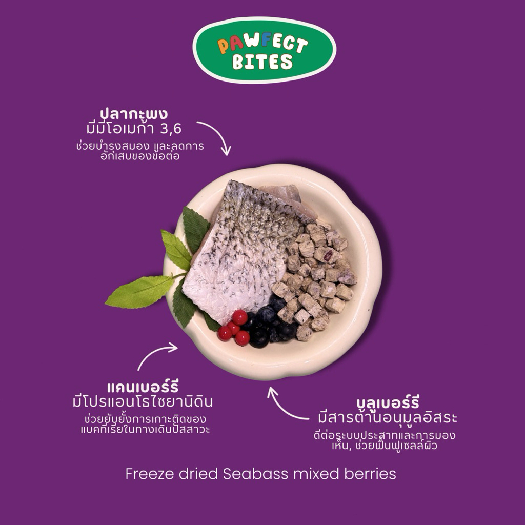 Duo set สูตรแพ้ไก่ : ซื้อคู่ถูกกว่าเดิม ฟรีซดรายปลากะพงและผักผลไม้ ขนมสำหรับสุนัขและแมว - รูปที่ 3