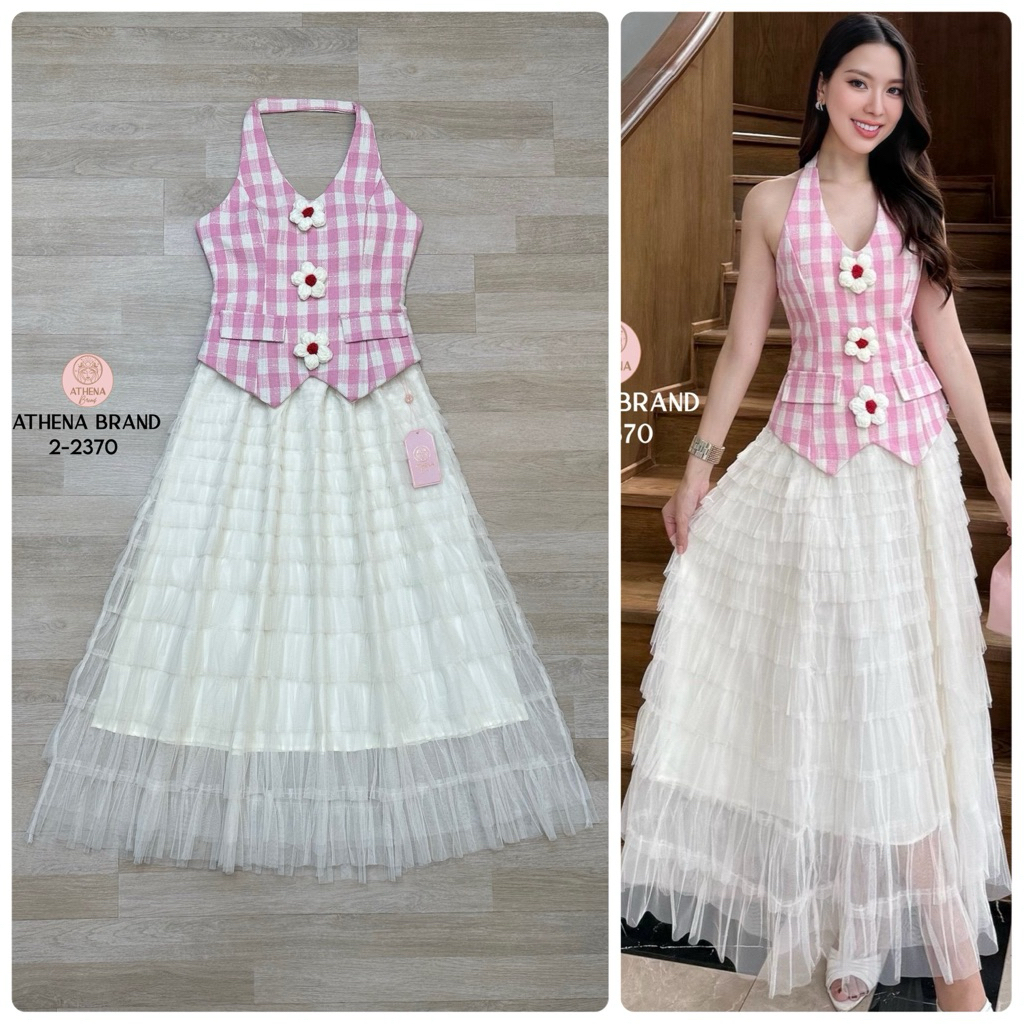 Athena เสื้อคล้องคอ+กระโปรงฟรุ้งฟริ้ง