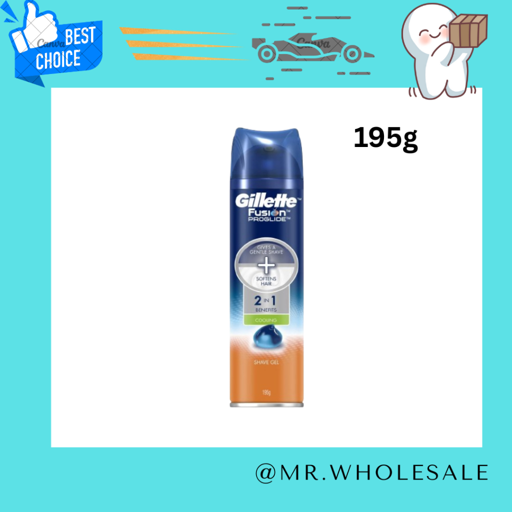 ยิลเลตต์ โปรไกลด์ เจลโกนหนวด 195 กรัม Gillette Fusion Proglide Shave Gel 195 g