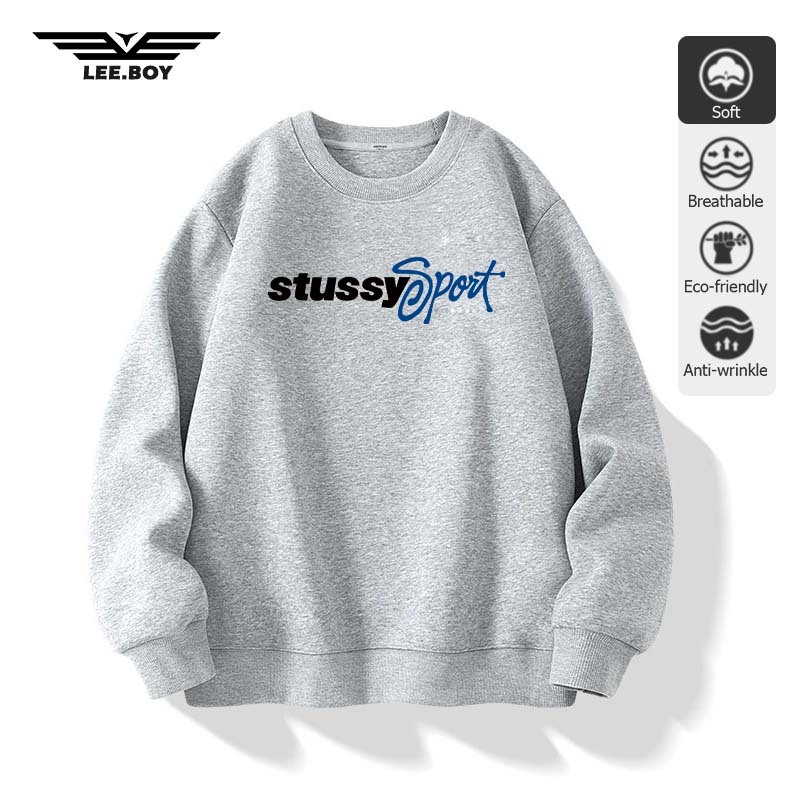 เรียบง่าย เสื้อหนาว Sweatshirts ผ้าคอตตอนเนื้อนุ่ม แขนยาว สไตล์ฮิปฮอป เสื้อกีฬา หนา นุ่ม ใส่สบาย (ส่งเร็ว จัดส่งจากไทย)