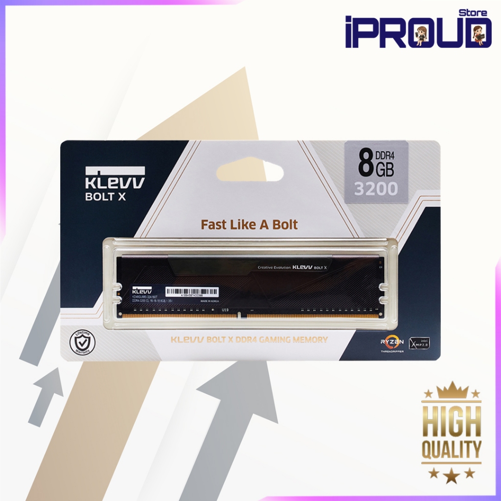 แรมพีซี Klevv DDR4 8GB/3200MHz.CL16 Bolt X OC Gaming (KD48GU880-32A160T)