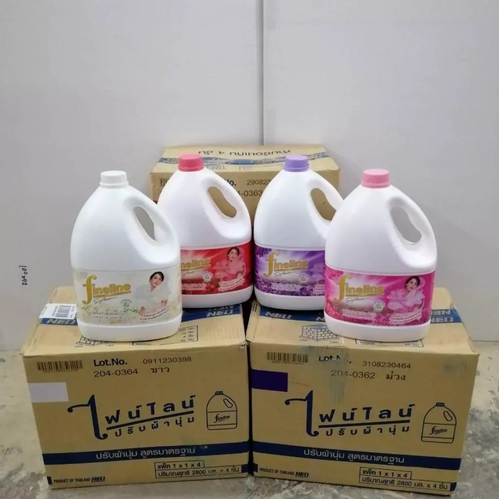 ( ยกลัง 4 แกลลอน ) Fineline ไฟน์ไลน์ น้ำยาปรับผ้านุ่ม สูตรมาตรฐาน แบบแกลลอน ขนาด 2800 มล.