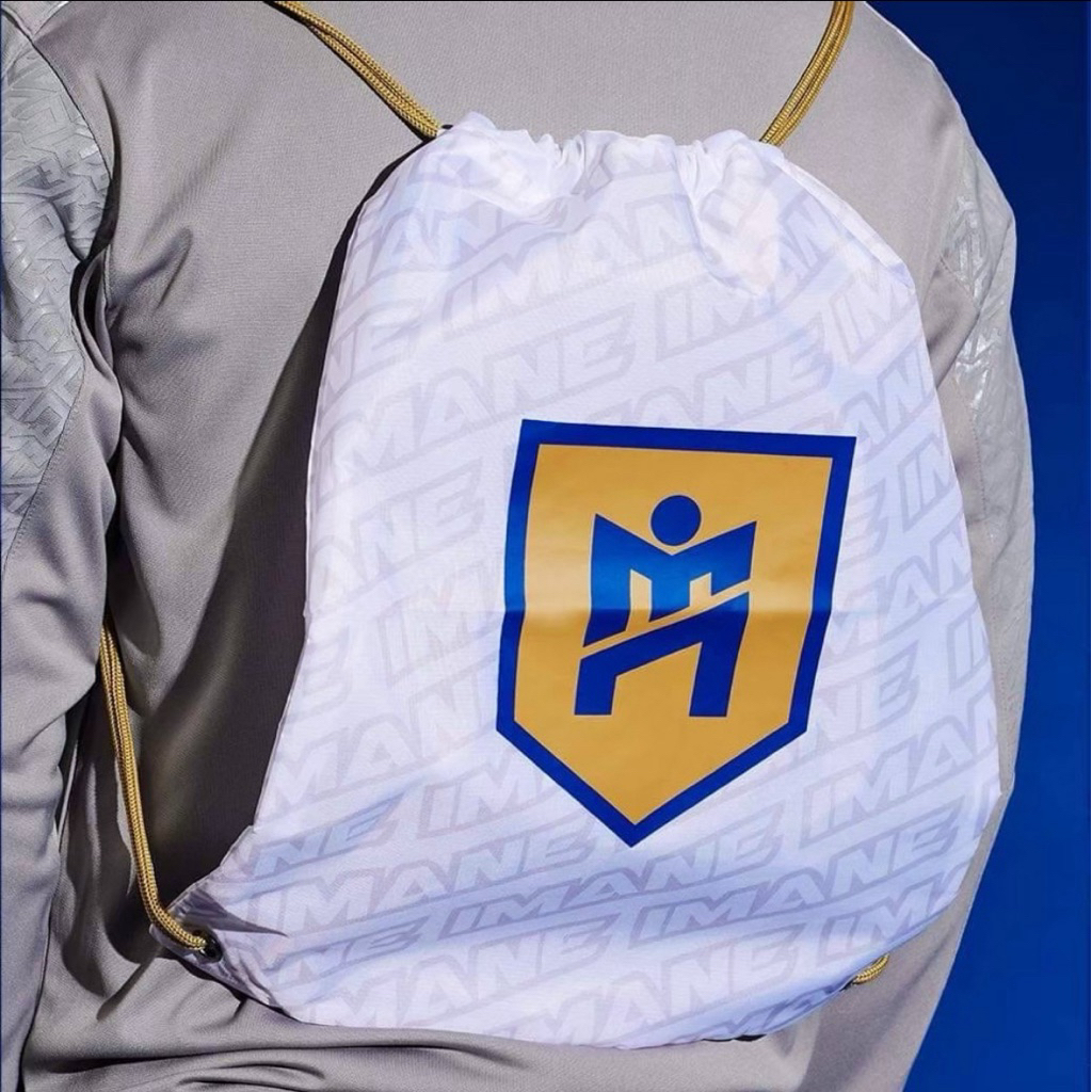 กระเป๋าผ้าเชือกรูดimane สีขาว