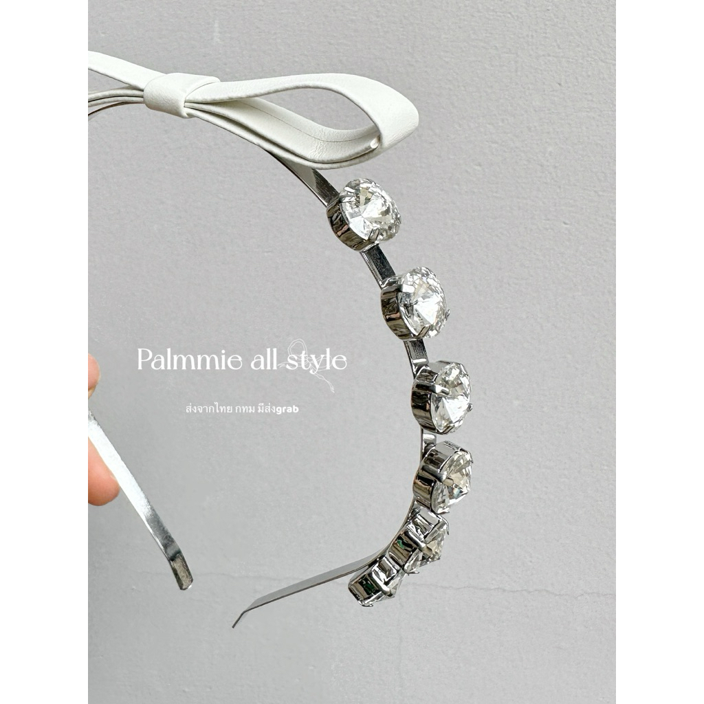 ส่งจากไทย🎀✨ที่คาดผมโบว์หนัง ​ มิวมิว ประดับเพชร​  แบบคุณเป้ย​ และคุณชม น่ารัก​ หวานๆ​ ลูกคุณหนู - รูปที่ 7