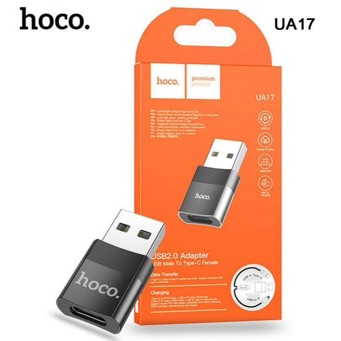 (พร้อมส่ง) HOCO UA17USB Male to USB-C Female OTG Adapter