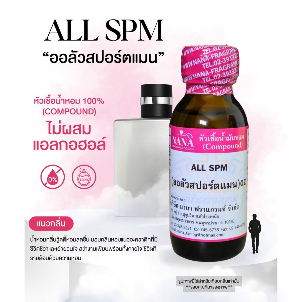 หัวเชื้อน้ำหอม 100% กลิ่นออลัวสปอร์ทชาย (ALL SPM)