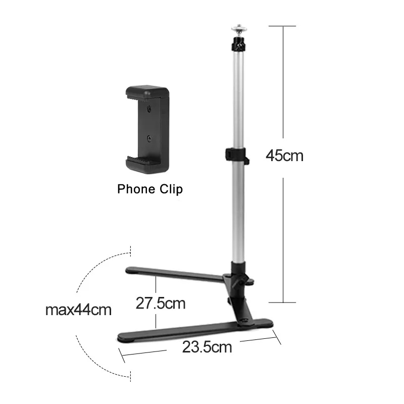 Copy Stand with 180 Kugelgelenk Stativkopf Holder for Fotozelt DSLR Camera Stand Standard 1/4" Screw Massives Aluminium