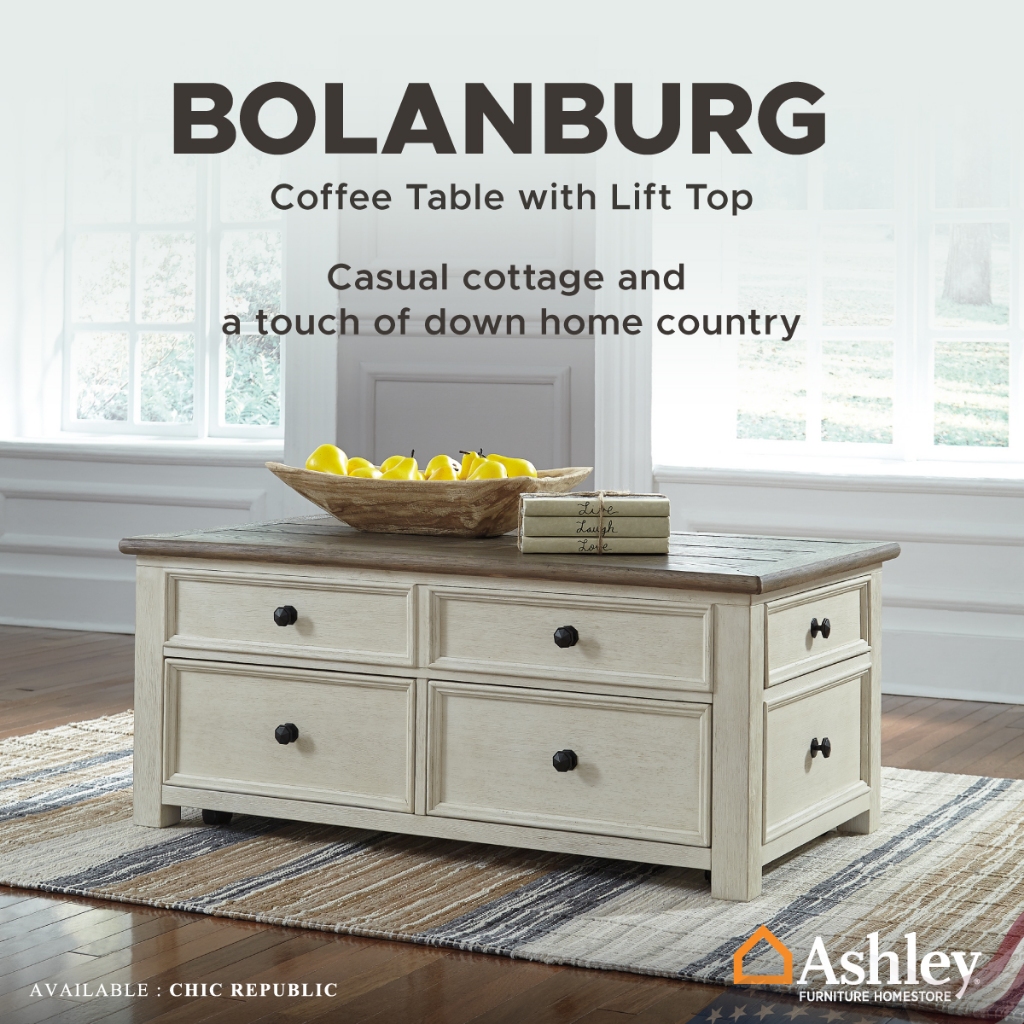 Ashley  โต๊ะกลาง รุ่น BOLANBURG 122 Coffee Table with Lift Top