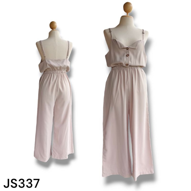 GRL จั้มสูทสายเดี่ยวสีครีม ชุดมือสองนำเข้าเกรดเอ JS337