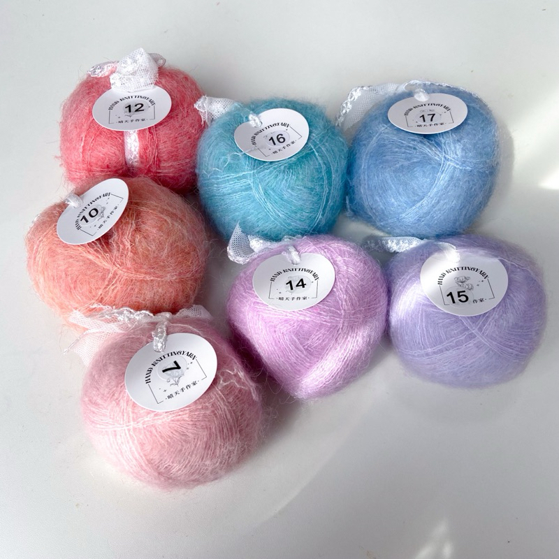♡ พร้อมส่ง | Mohair yarn ไหมพรมโมแฮร์ 30 g 1/2
