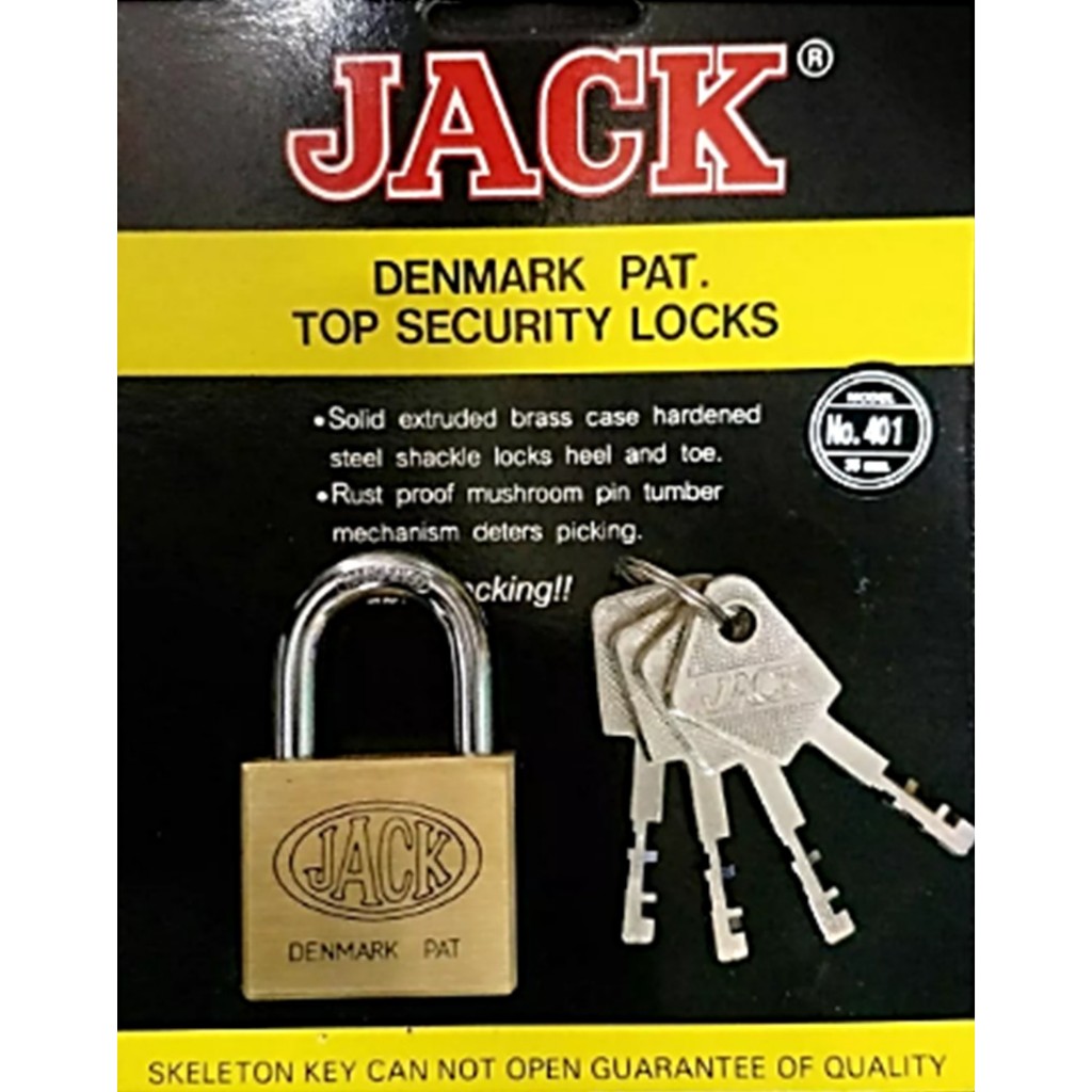กุญแจJACK รุ่น401 (คอสั้น) กุญแจทองเหลือง ราคา ถูกที่สุด ดีลบีเคเค แกลเลอรีภาพที่ 2