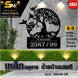 ป้ายบ้านเลขที่ แผ่นเหล็กฉลุหนา 1.2 มิล พ่นสีดำ สวยหรู ดูแพง …